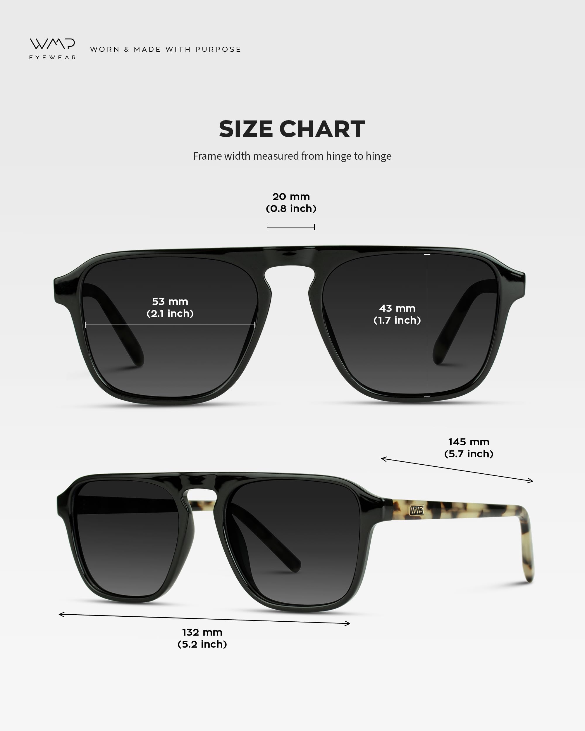 WearMe Pro Polarized Modern Aviator One-Bridge Square Mens Sunglasses - Image 7