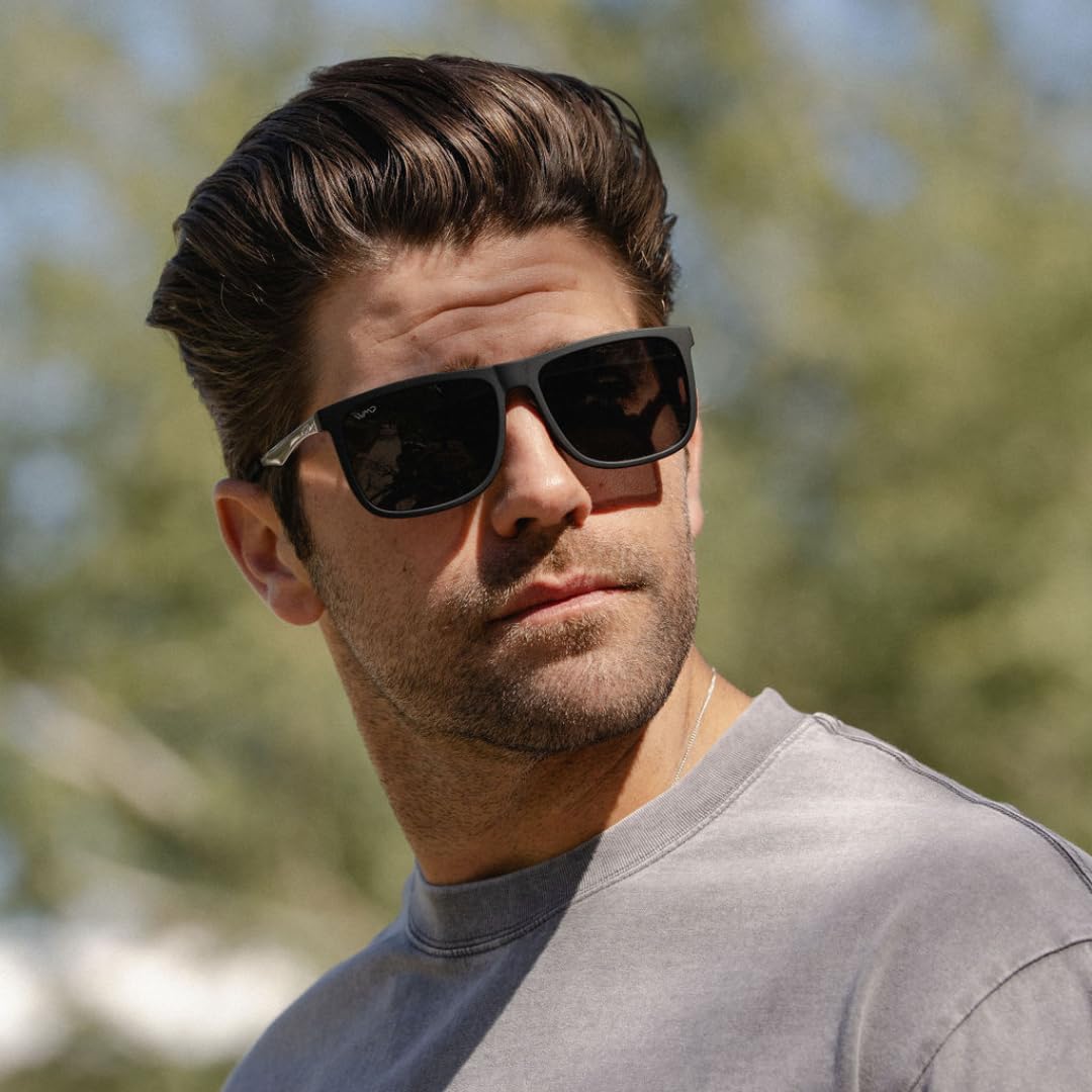 WMP Eyewear - Men's Polarized Flat Top Square Sunglasses - Image 3